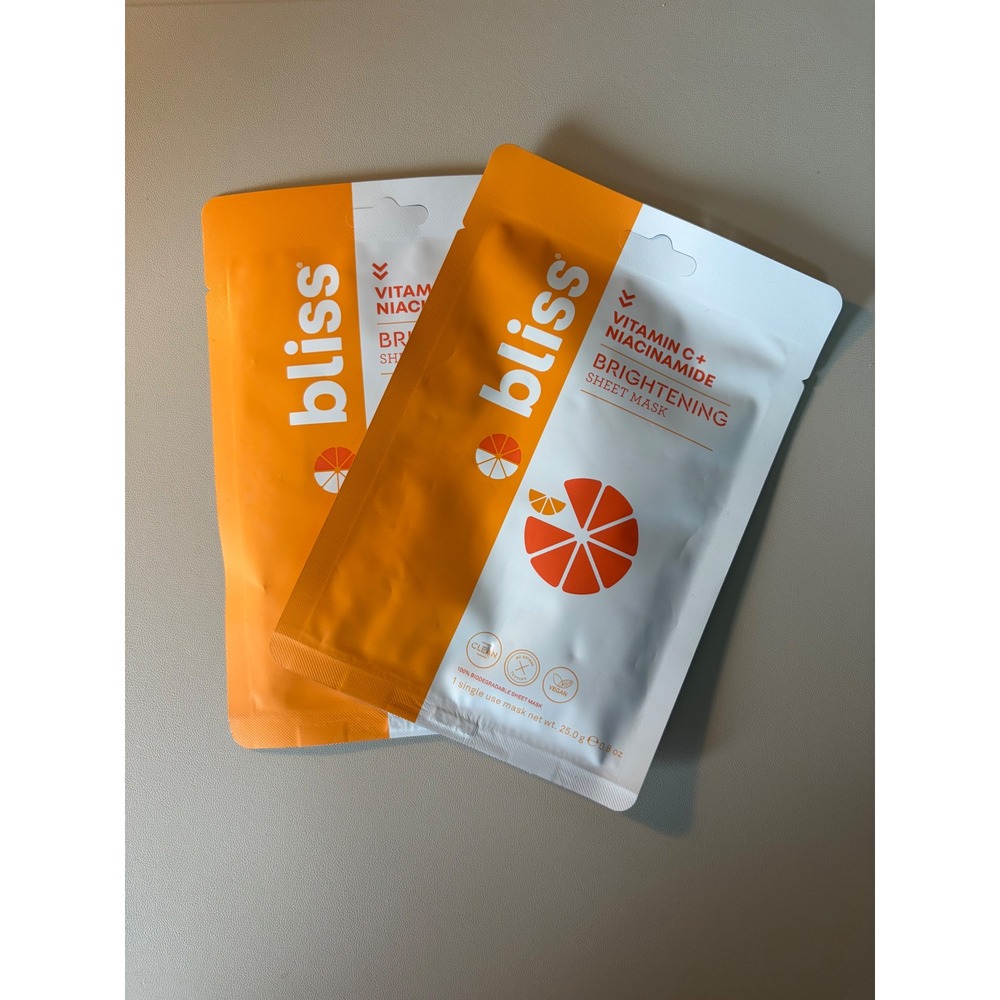Bliss Vitamin C + Niacinamide Brightening Sheet Mask Set of 2 New